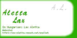 aletta lax business card